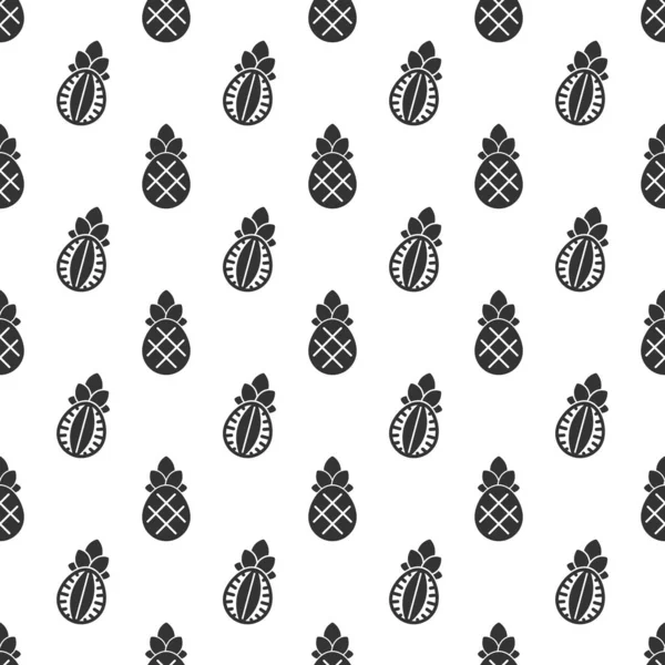 Black Pineapple Seamless Pattern Background — ストックベクタ