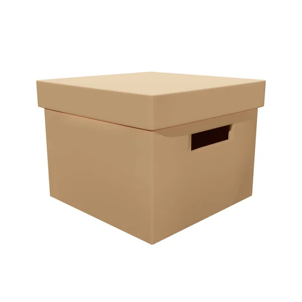 Aufbewahrungsbox Mit Deckel Und Griffen Rendering Bild Clipping Pfad Inklusive — Stockfoto