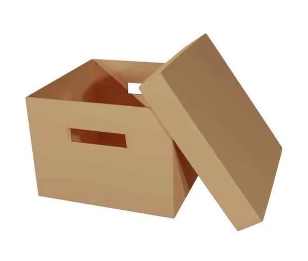 Aufbewahrungsbox Mit Deckel Und Griffen Rendering Bild Clipping Pfad Inklusive — Stockfoto