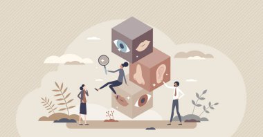 Duyguları anlamak için duygusal zeka ya da nicelik küçücük insan konsepti