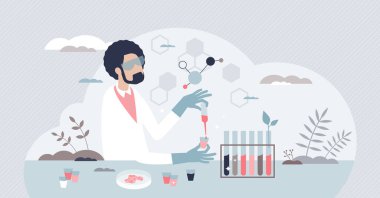 Biyokimyacı bilimsel biyokimyacı araştırmaları küçük insan konsepti üzerinde çalışıyor.