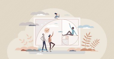 Estetik, altın oranlı küçük insan konseptiyle güzel şekil veya figür gibidir.