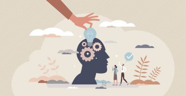 Problemin çözümü ve çözümü akıllı fikir küçük insan kavramı ile bulmak