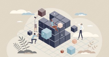 OLAP ya da çevrimiçi analitik çok boyutlu işlemci küçük insan konsepti