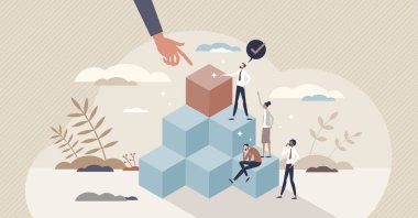 Liderlik gelişimi ve çalışan kariyer gelişimi küçük insan konsepti