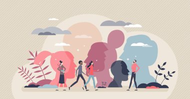 Toplum ve çok kültürlü topluluklar. Çeşitli insanlar. Küçük insan kavramı.