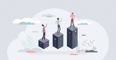 Gelişen beceri ve mesleki beceri ya da yetenek küçük insan konsepti