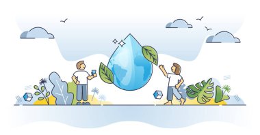 Temiz su içme ve taze, doğal kaynak tüketim ana hatları kavramı