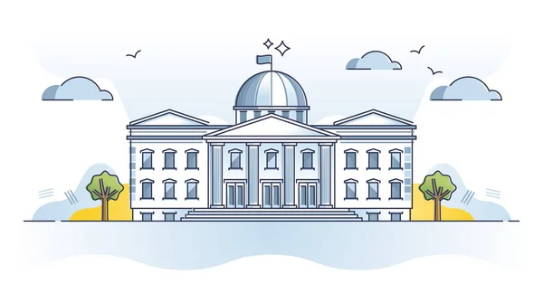 Government building as classical official parliament house outline concept — ストックベクタ