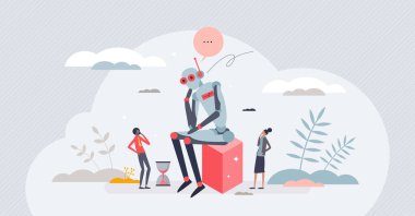 Büyük bilgi birikimine sahip, küçük insan konsepti toplayan makine derin öğrenme. Yapay zeka otomasyon çizimi olarak kendini geliştiren robot. Sinirsel ağ bilgisayar sistemleri.