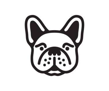 Fransız Bulldog kafasının vektör illüstrasyonu