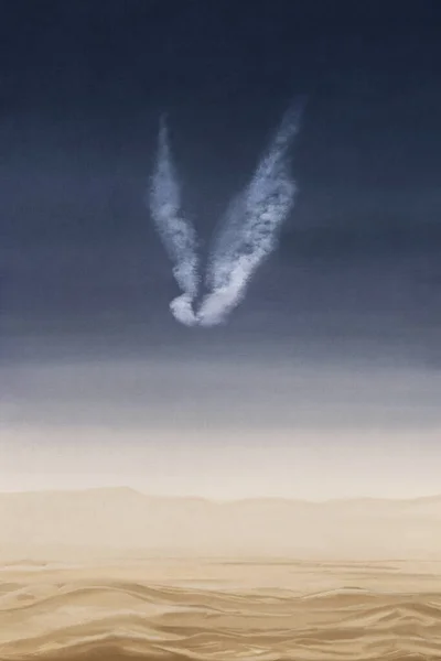 Σουρεαλιστικά Σύννεφα Σχηματίζουν Δύο Γιγάντια Φτερά Στον Ουρανό — Φωτογραφία Αρχείου