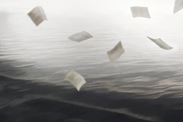 pages of a book dance sweetly above the waves of the sea