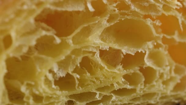Macro shot de pâte feuilletée produit de boulangerie — Video