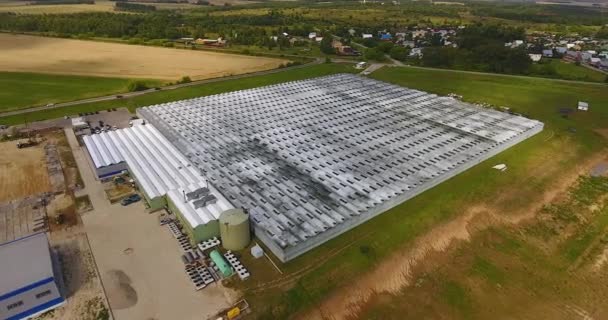 Top view of the large modern greenhouse — Stock Video