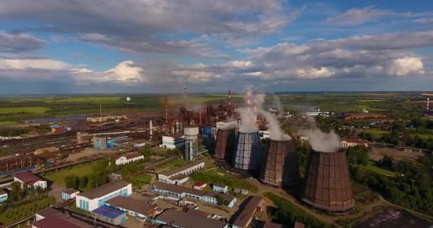 Великий промисловий металургійний завод зовні — стокове відео