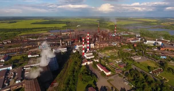 Великий промисловий металургійний завод зовні — стокове відео