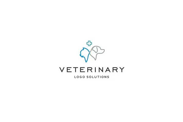 Veterinary Template Minimalist Logo Solutions — Stockový vektor