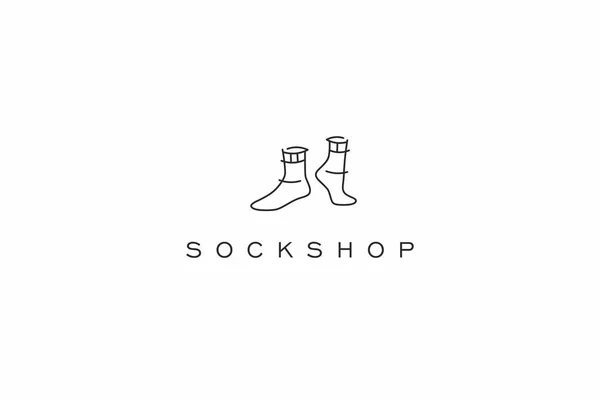 Template Logo Design Lösungen Für Socken Shop Oder Geschäft — Stockvektor