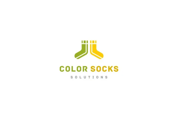 Vorlage Logo Design Für Farbe Socken Shop Oder Geschäft — Stockvektor