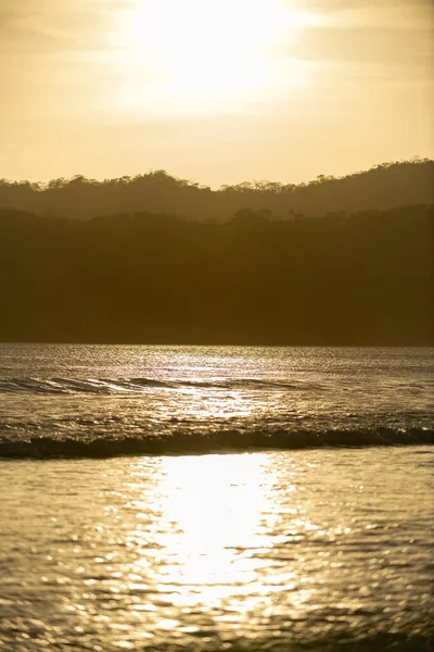 Big Waves Sunset Playa Venao Panama Central America — Stock Photo, Image