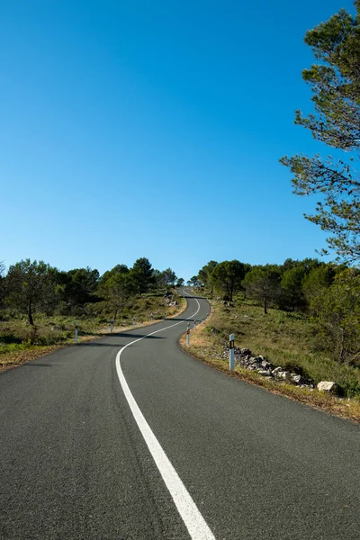 Strada Tortuosa Montagna Tra Pego Vall Ebo Marina Alta Costa — Foto Stock