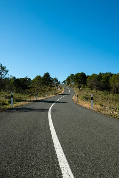 Strada Tortuosa Montagna Tra Pego Vall Ebo Marina Alta Costa — Foto Stock