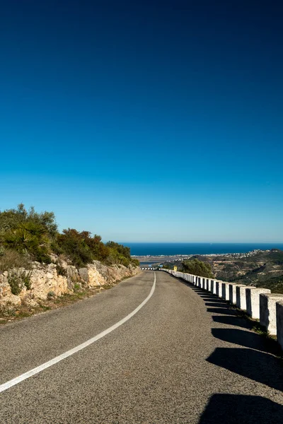 Strada Tortuosa Montagna Tra Pego Vall Ebo Marina Alta Costa — Foto Stock