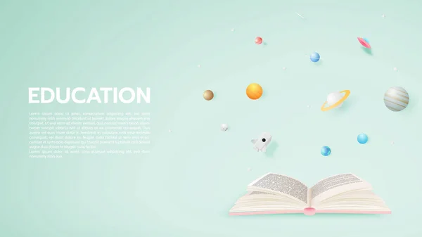 Oktatási Plakát Vagy Háttér Koncepció Művészet Pasztell Színséma Vektor Illusztráció — Stock Vector