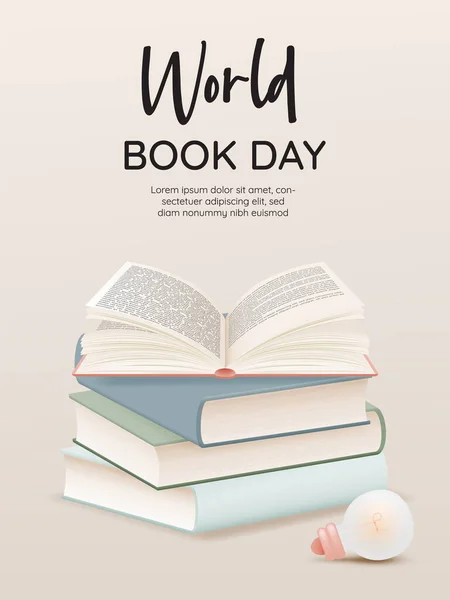 Concept Art Book Celebrate World Book Day Pastel Color Scheme — Stock Vector