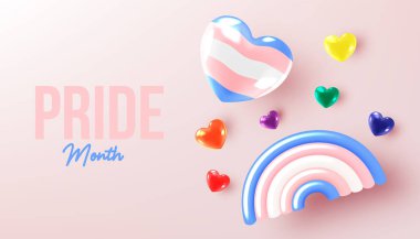 Pride lgbtq icon set 3d realistic style Premium Vector illustration