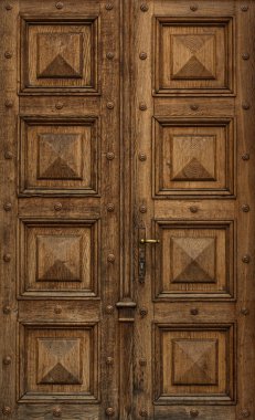 Kopya alanı olan eski püskü bir kapı.