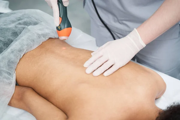 Close-up photo of adult woman on massage session — Stock Photo, Image