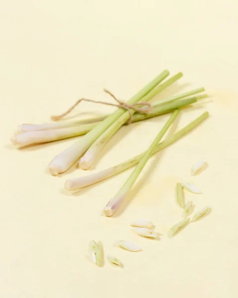 Lemongrass Cymbopogon Citratus Miembro Tribu Hierba Que Utiliza Como Una — Foto de Stock