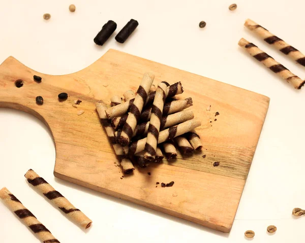 Este Lanche Como Biscoito Fino Crocante Leve Eles Vêm Várias — Fotografia de Stock