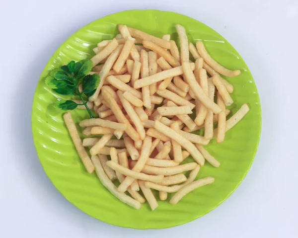 French Fries Dish Made Pieces Potato Deep Fried Hot Cooking — Stock Photo, Image