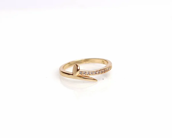 Anel Joalharia Com Diamantes Anéis Casamento Que Têm Profundo Significado — Fotografia de Stock