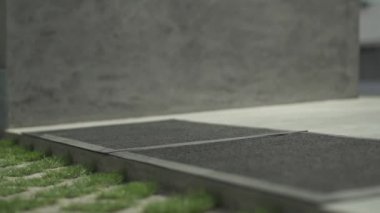 Tuvalete girmeden önce ve tuvaletten çıktıktan sonra ayakkabıları temizleme sürecinin video görüntüleri. Ayaktan yapılmış kapı paspası, genellikle odanın girişine yerleştirilir..