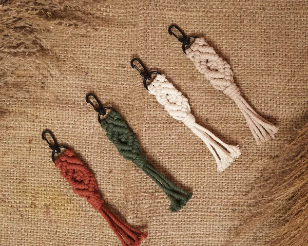 Macrame Keychain Macrame Shot Handmade Women Home Great Diy Images —  Fotos de Stock