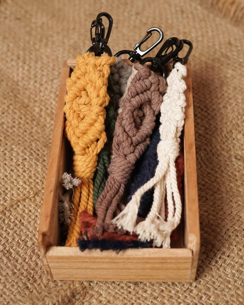 Macrame Keychain Macrame Shot Handmade Women Home Great Diy Images — Zdjęcie stockowe