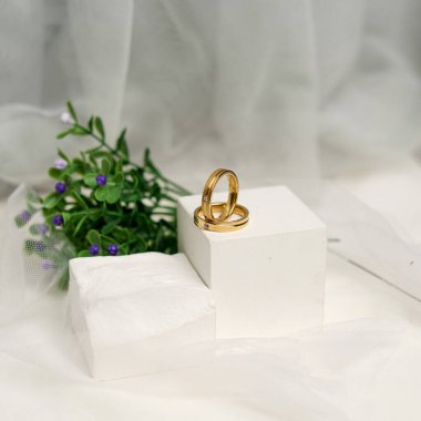 Doğa temalı nikah yüzüğü. Beyaz arka planda birkaç halka var. Elmas süslemeli nişan yüzüğü. Sokakta sergilemek için takı yüzükleri. Model şablonu için boş halkalar