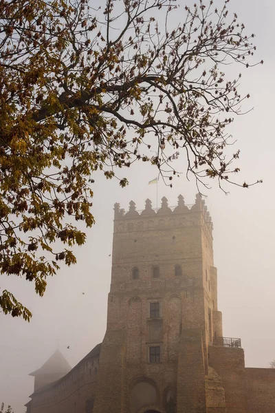 Medieval Castle Morning Fog Ukraine — Stock Photo, Image