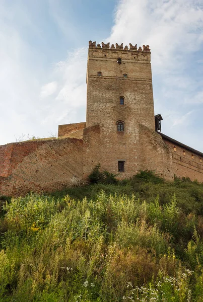 Castelo Medieval Iluminado Pelo Pôr Sol Ucrânia — Fotografia de Stock