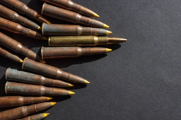 Olika Ammunition För Kulsprutor Och Gevär Från Kriget Ukraina — Stockfoto