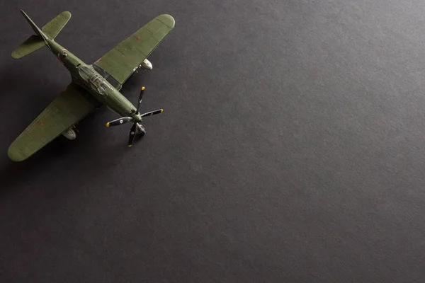 Bir Savaş Uçağının Ölçekli Modeli Plastik Montaj Kiti Geçmişi Uzayı — Stok fotoğraf