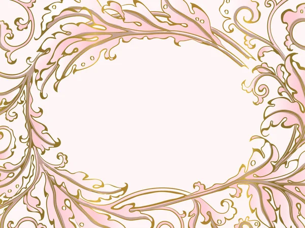 Античная рамка в стиле барокко из листьев аканта. Монограмма цветочного орнамента — стоковый вектор