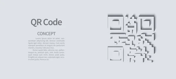 QR code template ontwerp op grijze achtergrond. — Stockvector