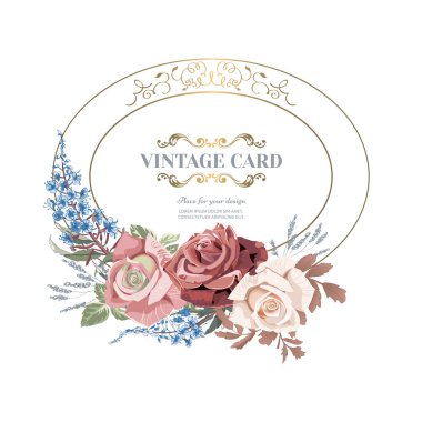 Çiçekler, şeftali rengi pembe güller ve kır çiçekleri..