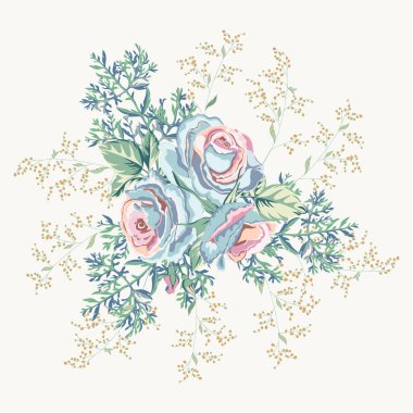 Büyük bir demet çiçek, güzel kır çiçekleri, yeşillik.