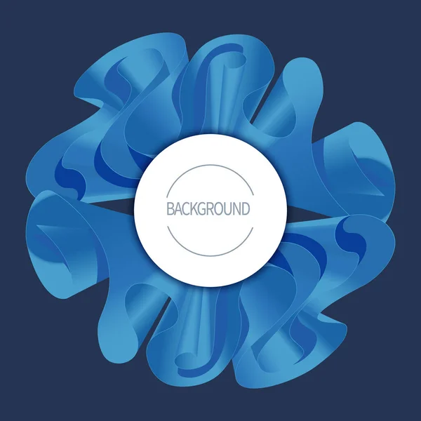 Banner Abstract Swirl Blue Wavy Shape Object Luxurious Stylized Background — Stock vektor